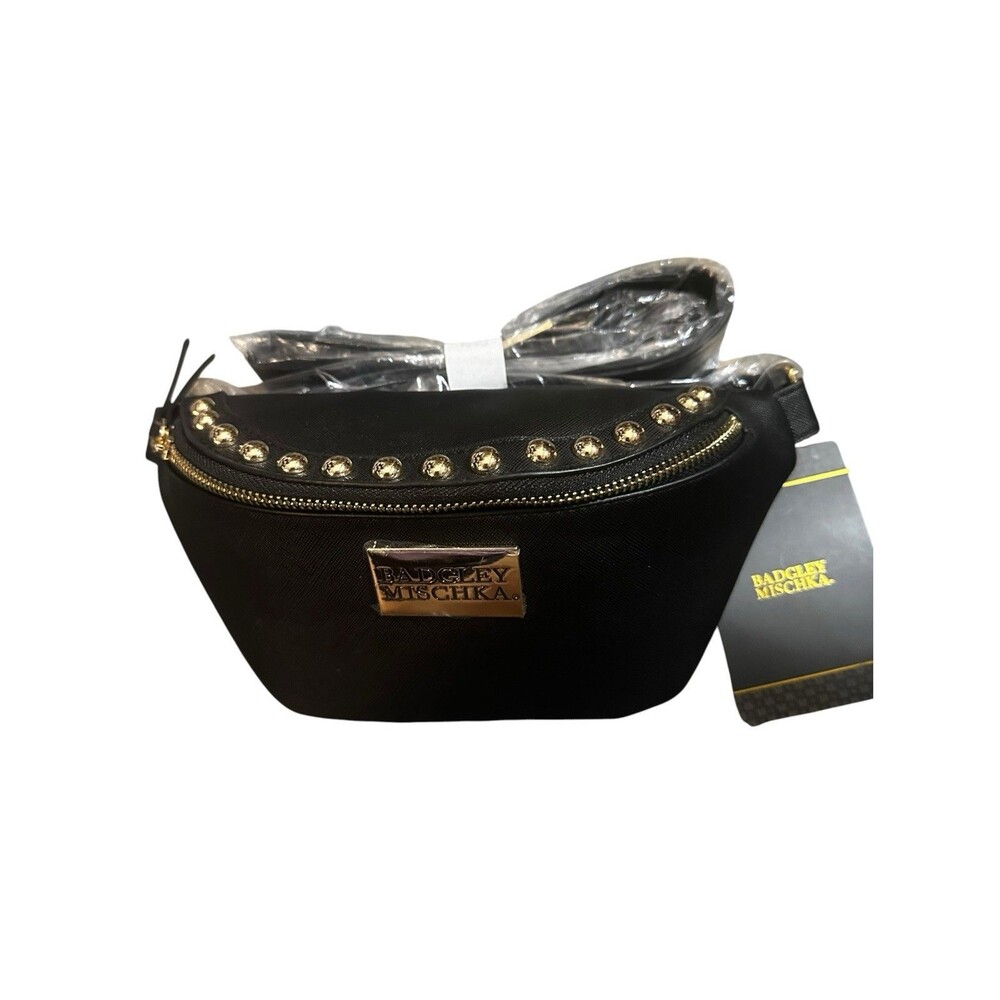 BADGLEY MISCHKA Bridgette Vegan Leather Belt Bag Black NWT